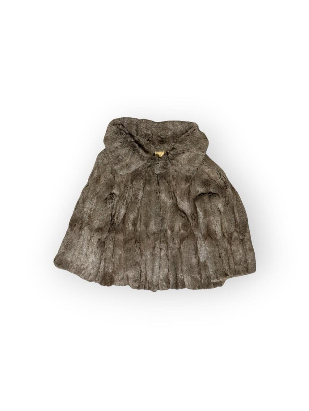 Vintage Real Brown Mink Fur Bolero Cape Stole Size XL Womens